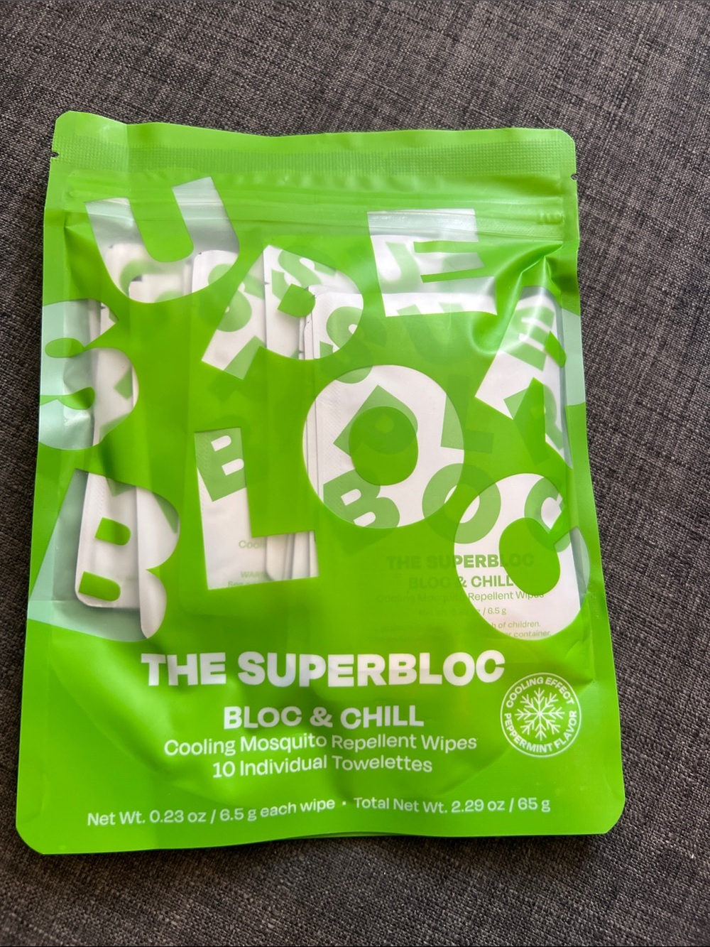 Cooling mosquito repellent wipes
